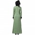 Polka dotted layered abaya- Green-Black Polka dotted layered abaya- Green-Black